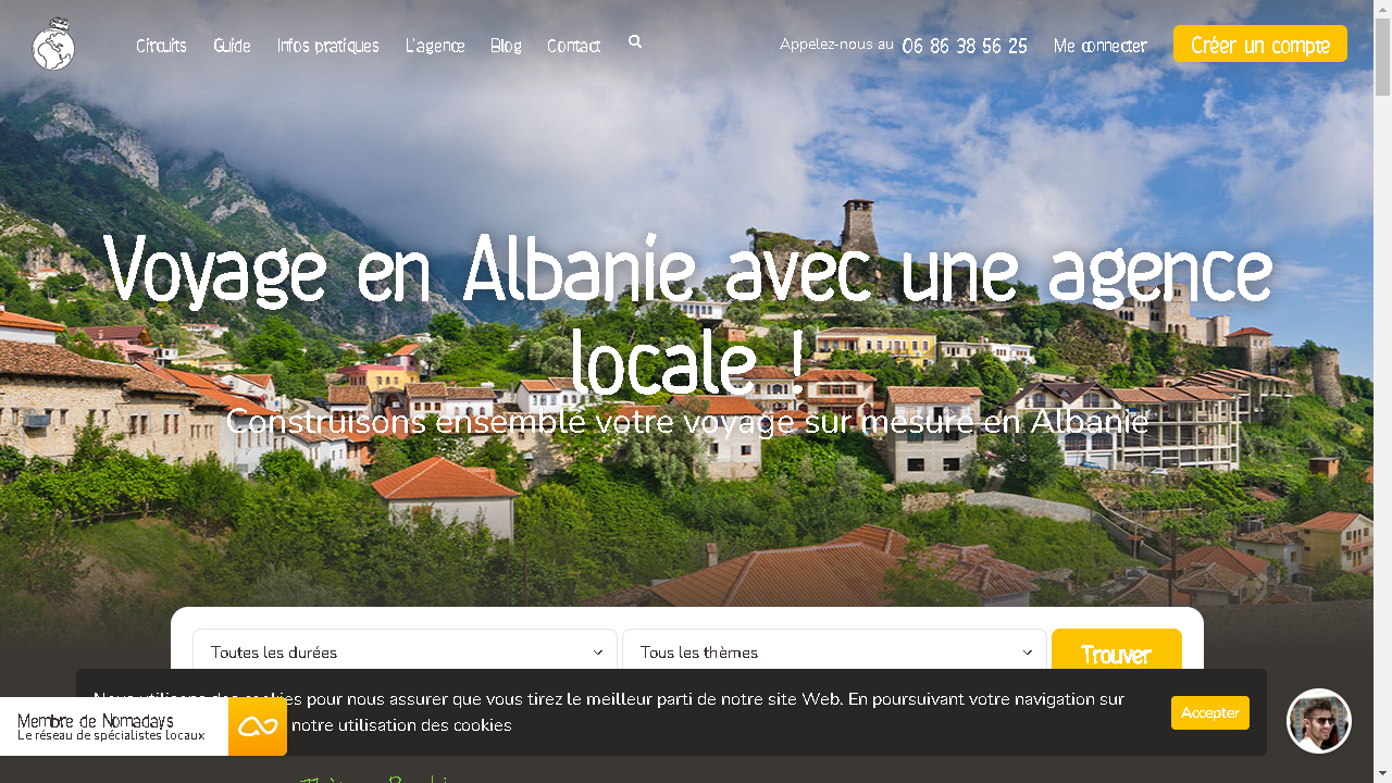 Capture d'écran de https://www.voyagealbanie.com/